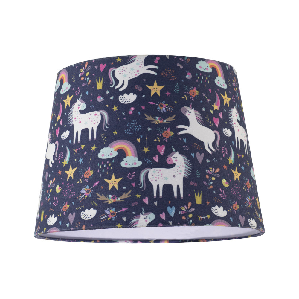 Unicorn Themed Childrens Lampshade with Rainbows and Colourful Flowers by Hap...
