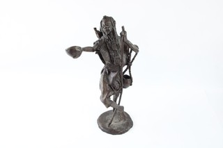 Bronze Nigerian / African Art Statue Of A Beggar 36cm 2.5kg