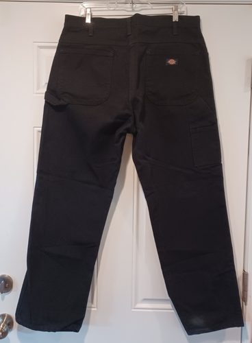 Pantalone Dickies uomo nero falegname anatra tela vestibilità rilassata vestibilità effettiva 36x30 - Foto 6 di 8