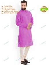 Indian Traditional Kurta Mens Kurta Ethnic Wear Bollywood Cotton Dress Shirt
