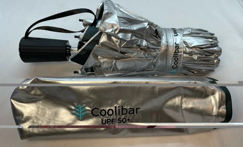 Coolibar UPf 50+ Sun Umbrella 42" Sodalis Travel Silver Weather Protection