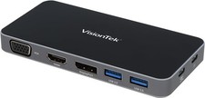 VisionTek VT210 Dual Display USB-C Docking Station with Power Passthrough   DP,