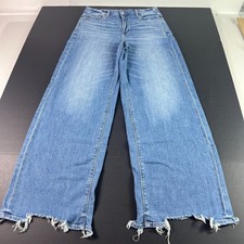 American Eagle Jeans Women's 30x30 High Rise Baggy Wide Leg Blue Denim Tag 6 R