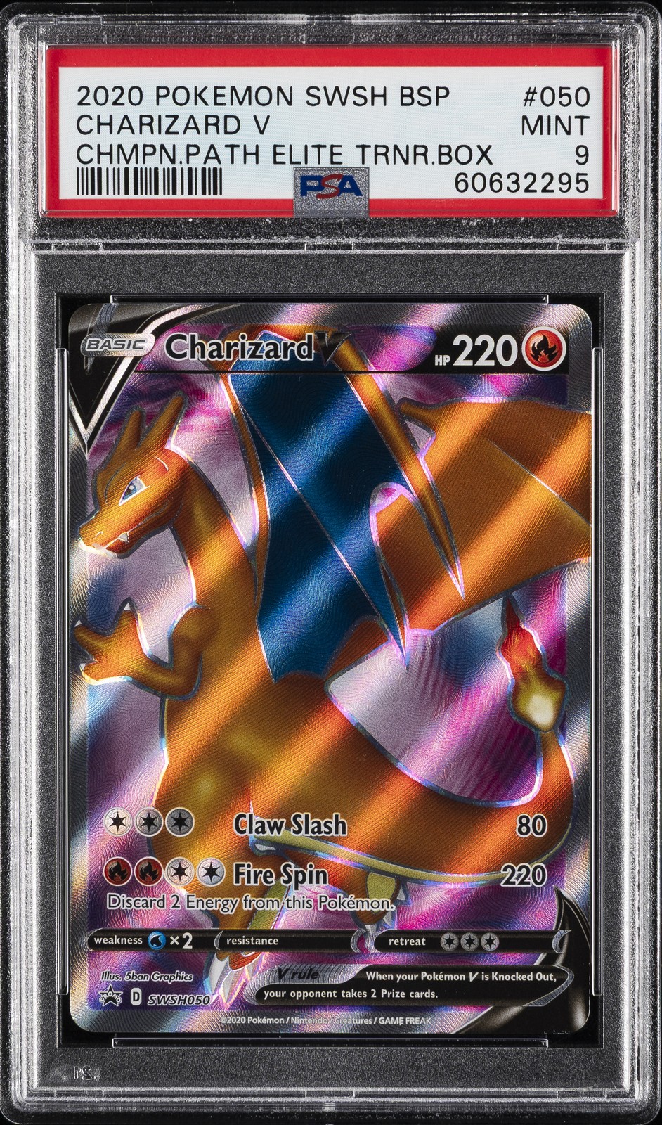2020 POKEMON SWSH BLACK STAR PROMO #050 CHARIZARD V PSA 9