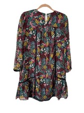 Ann Taylor Loft Women's Multi-Colored Floral 3/4 Sleeve Mini Dress, Small, EUC