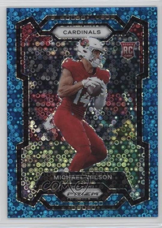 2023 Panini Prizm Rookies Blue Sparkle Prizm 4/96 Michael Wilson #303 Rookie RC