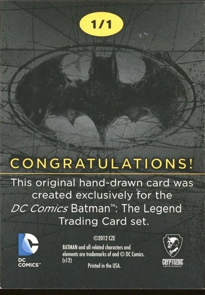 2012-13 Cryptozoic DC Batman: The Legend 1 Of 1 Sketch Alfred True 1/1 - Image 3 of 3