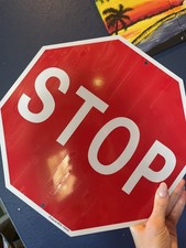 Enjoyist Stop Sign Street Slow Warning Sign 12"X 12" 40 Mil Rust Free Aluminum