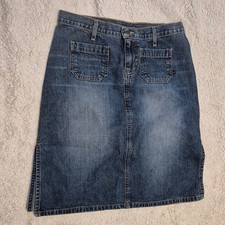 Abercrombie  Fitch Vintage Denim Skirt Dark Blast Wash Made in USA 4 5966