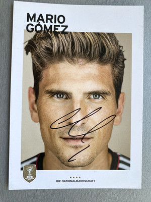 MARIO GOMEZ In-person signed DFB WM 2014-Autogrammkarte 10x15 Autogramm