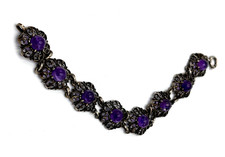 Antikes Trachtenarmband 0,835 Silber Amethysten