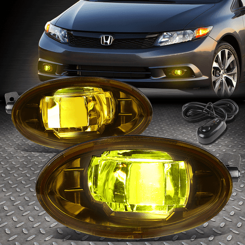 POUR 08-11 HONDA ACCORD 09-13 LENTILLE AMBRÉE CIVIQUE LED PARE-CHOCS ANTIBROUILLARD PHARE AVEC INTERRUPTEUR - Photo 1/5