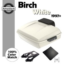Birch White Chopped Tour Luggage Trunk Pad Backrest Fits Harley Touring 97+