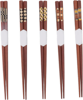5 Paar EssstäBchen Aus Holz, Japanischer Stil HöLzern Sushi EssstäBchen Wiederve