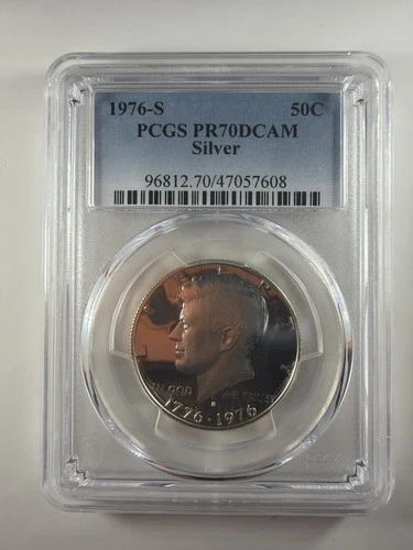 1976-S Silver Kennedy Half Dollar PCGS PR70DCAM Bicentennial Proof 50C