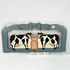 Vintage NOS Panited Wood Cow Peg Shelf