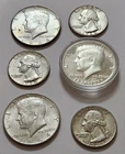 Lot of 6 • 1964 Quarters (2P,1D) • 1964‑D Kennedys ×2 • 1976‑S Half Sealed • X61
