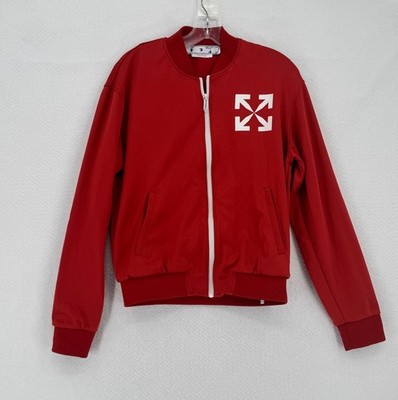 Off White Main Label c/o Virgil Abloh 2013 Mens Red Bomber Jacket Sz S