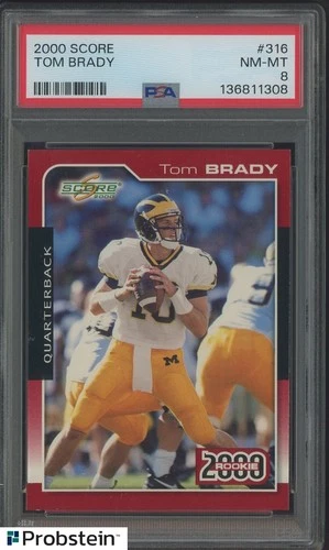 2000 Score #316 Tom Brady Patriots RC Rookie HOF PSA 8 NM-MT