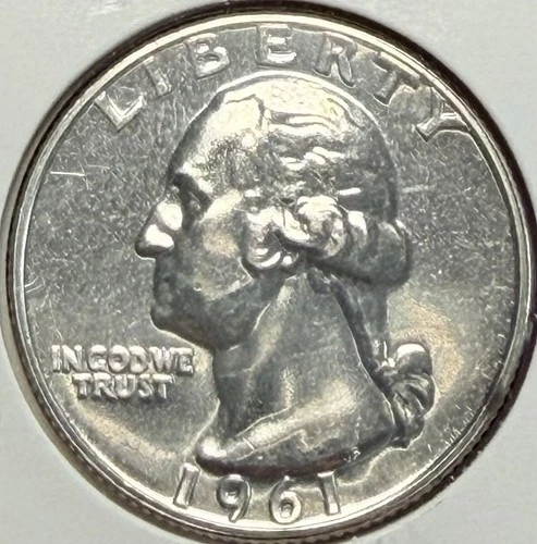 1961 Proof Washington Quarter. High Grade. Reverse Toning. Free Shipping