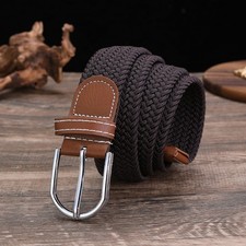 Men Women Canvas Elastic Fabric Woven Casual Stretch Braided Belt