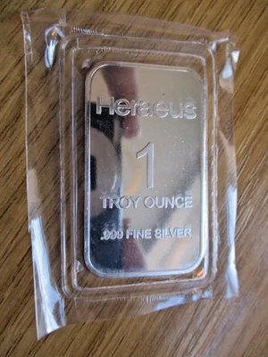 Heraeus Silver Bullion 1 oz Precious Metal Content per Unit for