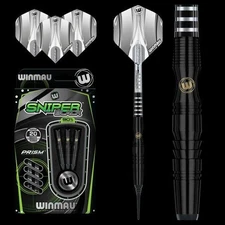 WINMAU SNIPER BLACK 20 GRAM 90% TUNGSTEN SOFT TIP DARTS 2477.20