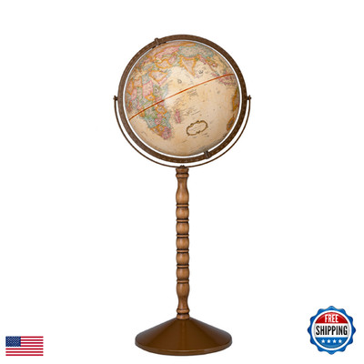Replogle Treasury 12 Floor And Desktop Geographic Convertible Globe Antique