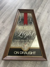 Michelob Light on Draught  Beer Mirror Pub Sign Dive Bar Wall Decor 14x20