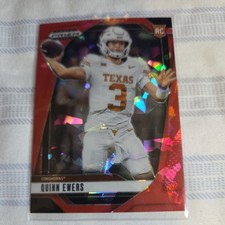 2025 Panini Prizm Quinn Ewers Red Cracked Ice Rookie Texas Longhorns #126