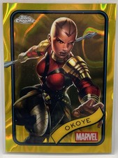 2025 Topps Chrome Marvel | Okoye #58 | Yellow Lava Parallel Refractor