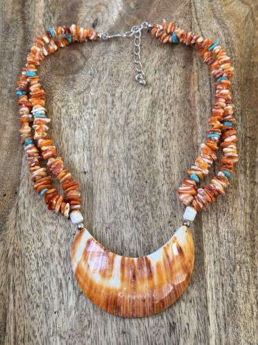 Sterling Silber DTR Jay King orange stachelige Austernmuschel Türkis Perlen Halskette