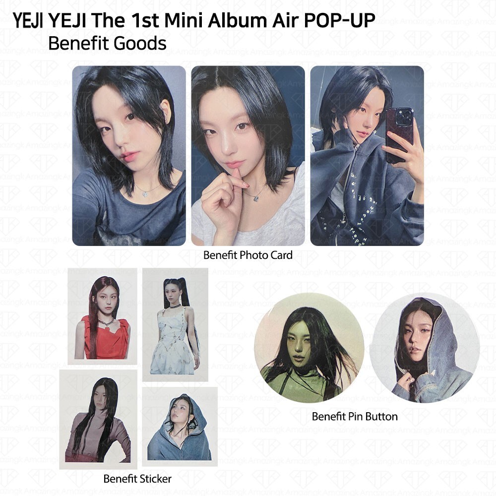 Yeji The 1st Mini Album AIR POP-UP Benefit Photocard Sticker Pin