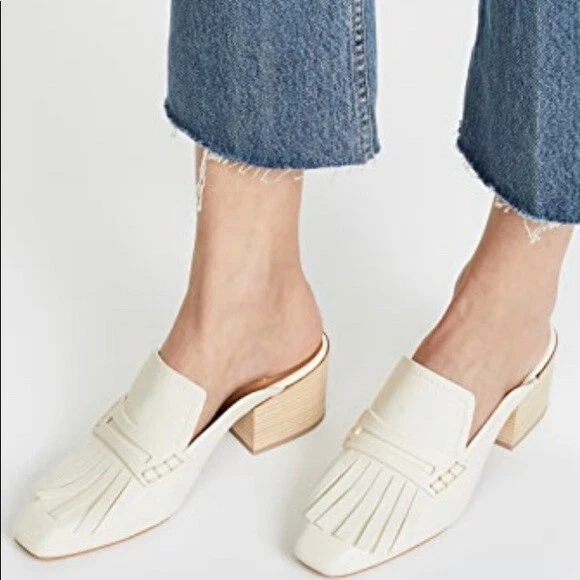 NEW Size 7.5 DOLCE VITA Katina Cream Mule Loafer Block Heel