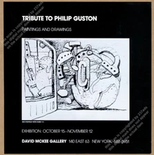 1980 Philip Guston Self Portrait with Form art NYC gallery show vintage print ad