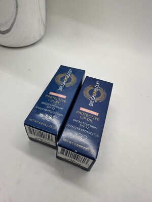 Brush ON Block SPF 32 Protective Lip Oil - Nude Tint 0.23 oz (2PK) - NIB
