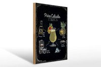 Holzschild Rezept Pina Colada Coktail Recipe 30X40 Cm Geschenk