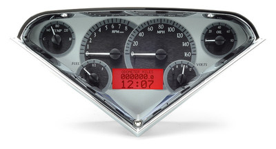 Dakota Digital 1955-59 Chevy Truck Analog Gauge System Silver Red VHX-55C-PU-S-R