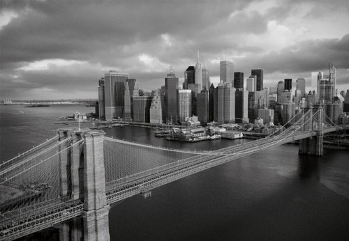 Fototapete-BROOKLYN BRIDGE-(11P)-350x260cm-7 Bahnen-Kleister-New York Manhattan