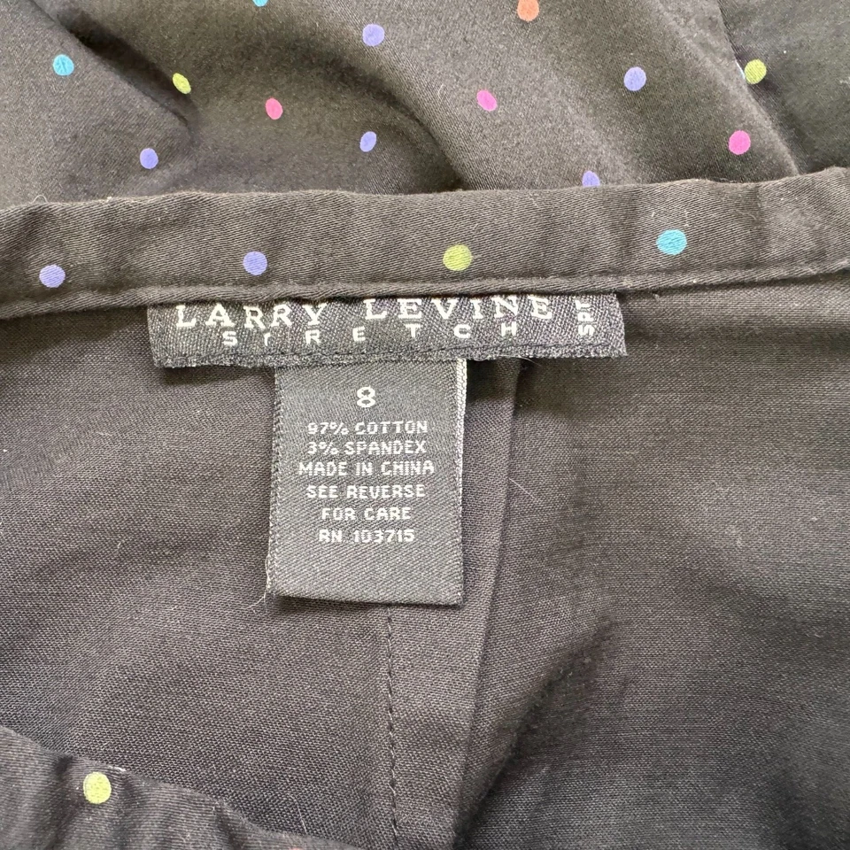 Pantalón corto Larry Levine talla 8 elástico negro con lunares multicolores Foto 4 de 4
