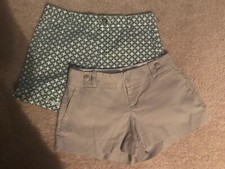 Banana Republic Women's Shorts Lot of 2 Green Print And Taupe