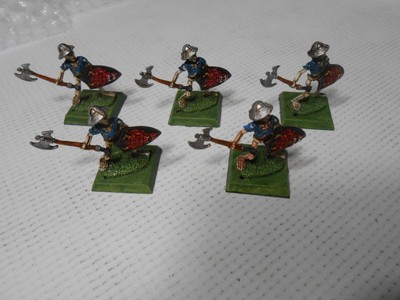 Reaper Dark Heaven Metal Skeleton x5 #2128  painted  undead axe/shield