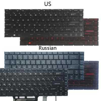 New Backlit US/Russian/Spanish Keyboard For MSI GS65 GS65VR MS-16Q1 GF63 8RC