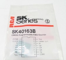 RCA SK40163B - Programmable 4-Bit Counter - 16-Pin DIP CMOS IC, NOS NTE40163B