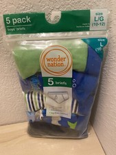  NEW Wonder Nation 5 Pack Boys Briefs. Size L/G 10-12 . 100 Cotton