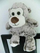 11" B&M B & M MONKEY GREY BROWN HOTTIE WHEAT BAG SOFT CUDDLY TOY EASTER AND