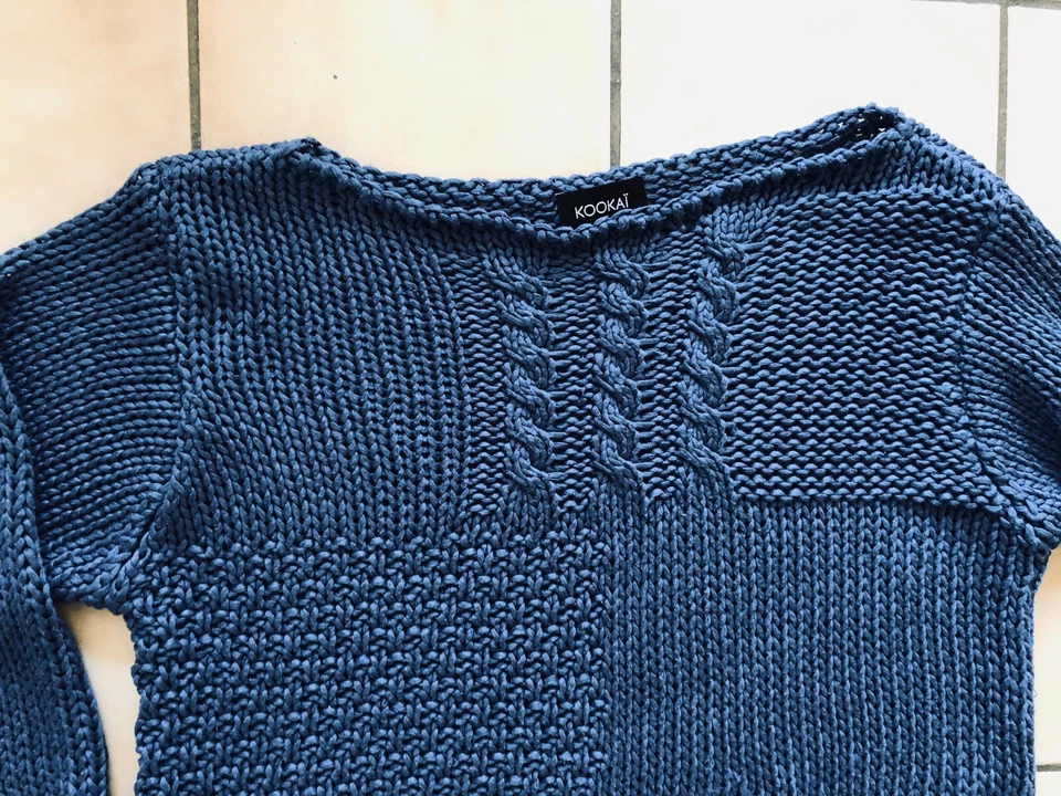 Pull été bleu Indigo 100% - Kookai - taille 1 - Très bon état - Photo 2/3