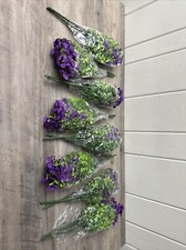 Artificial Flowers for Outdoors Fake Plants - 8 Bundles Faux Outside Greenery
