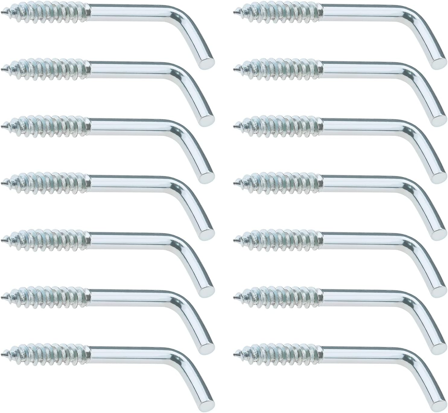 Emagtech 100PCS L Hook Screws Screw-In Hooks Screws Carbon Steel 7-Shaped