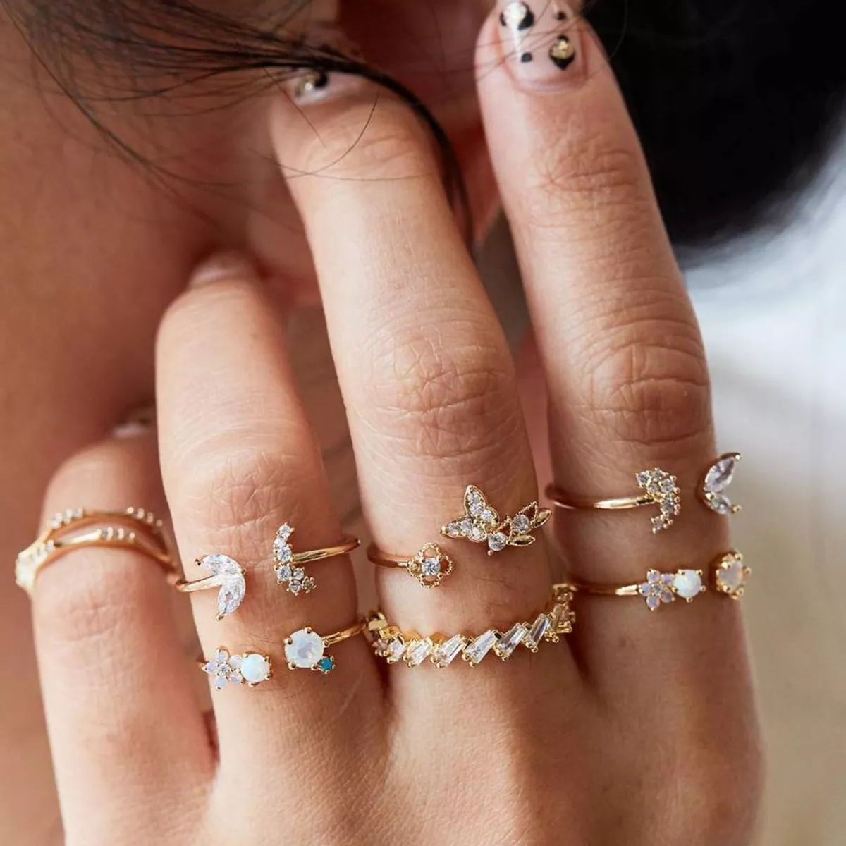 Gold Bohemian Ring Set for Women Teen Girls Knuckle Rings Stackable Boho  Vintage